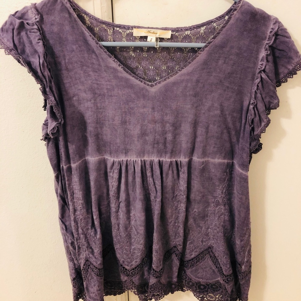 Small purple lace babydoll top